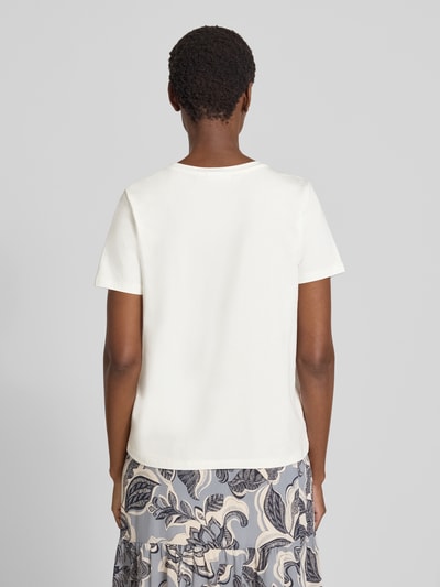 comma T-shirt z nadrukiem ze sloganem Złamany biały 5