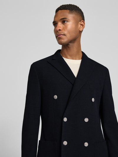 BOSS Marynarka w kroju slim fit z mieszanki bawełny model 'C-Hanry-J-DB' Granatowy 3
