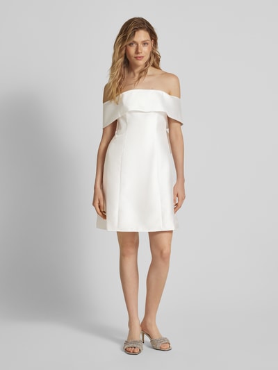 Adrianna Papell Off shoulder-cocktailjurk met siernaden Offwhite - 1