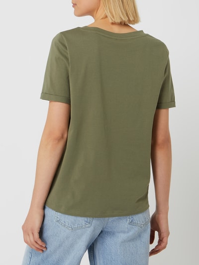 Pieces T-Shirt aus Baumwolle Modell 'Ria' Khaki 5