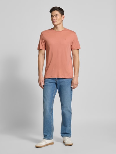 CK Calvin Klein T-Shirt mit Logo-Stitching Modell 'SUPIMA' Lachs 1