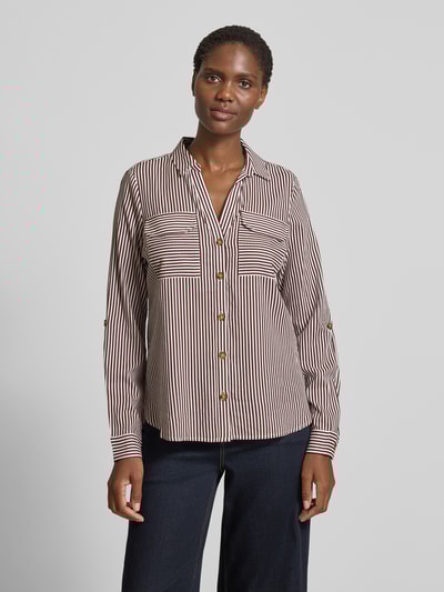 Vero Moda Regular fit overhemdblouse van pure viscose, model 'BUMPY' Bordeaux - 4