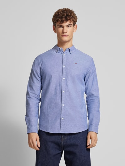 Tommy Jeans Slim fit vrijetijdsoverhemd met knoopsluiting Marineblauw gemêleerd - 4