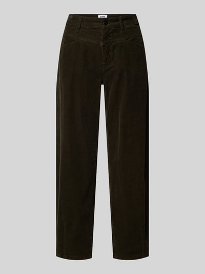 Cambio Barrel fit corduroy broek in verkorte pasvorm, model 'ELIN' Kaki - 2