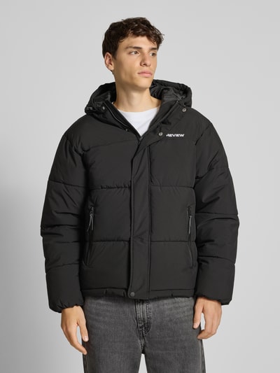 REVIEW Gewatteerd jack met labelstitching en ritszakken Zwart - 4