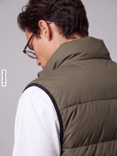 BOSS Green Regular fit bodywarmer met opstaande kraag model 'OW_Urbanex' Donkergroen - 3