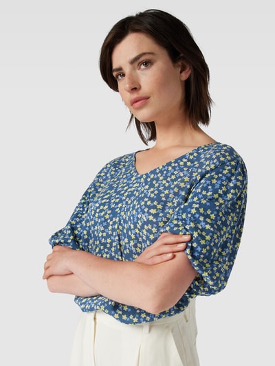 Jake*s Casual Blusenshirt mit Allover-Muster Blau 3