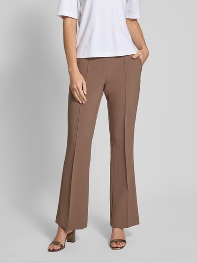 Someday Flared Stoffhose mit fixierten Bügelfalten Modell 'Cleona' Taupe 4