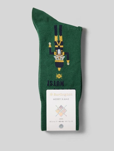 Burlington Socken mit Motiv Modell 'NUTTY NUTCRACKER' Gruen 3