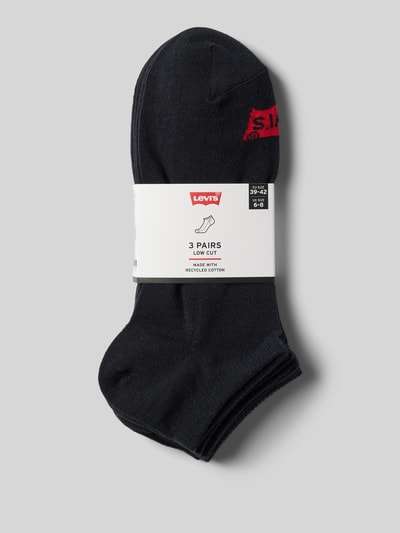 Levi's® Socken mit Label-Detail Modell 'LOW CUT BATWING LOGO' im 3er-Pack Black 3