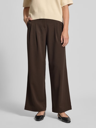 MSCH Copenhagen Baggy Fit Stoffhose mit gelegten Falten Modell 'Henrika' Mittelbraun 4