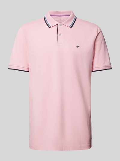Fynch-Hatton Regular Fit Poloshirt mit Kontraststreifen Rosa 2