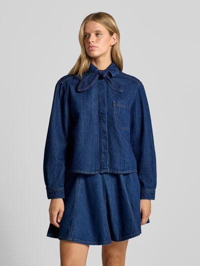 Marc O'Polo DENIM relaxed fit jeansblouse van mix van katoen en lyocell Jeansblauw - 4