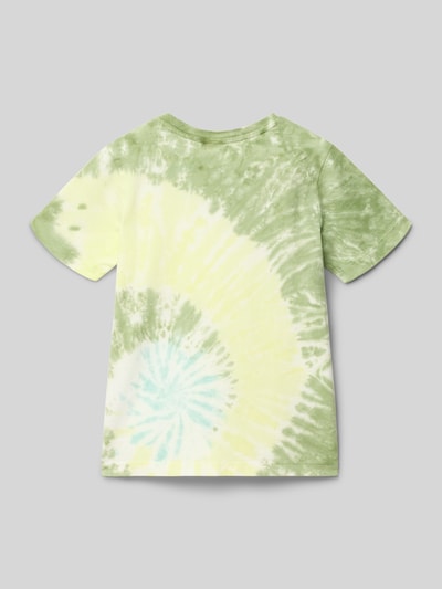 Productfoto, Regular Fit T-shirt uit puur katoen van s.Oliver RED LABEL met all-over motief, jerseylook in groen en geel.