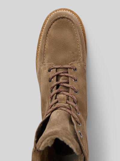 Marc O'Polo Schnürstiefel aus echtem Veloursleder Taupe 3