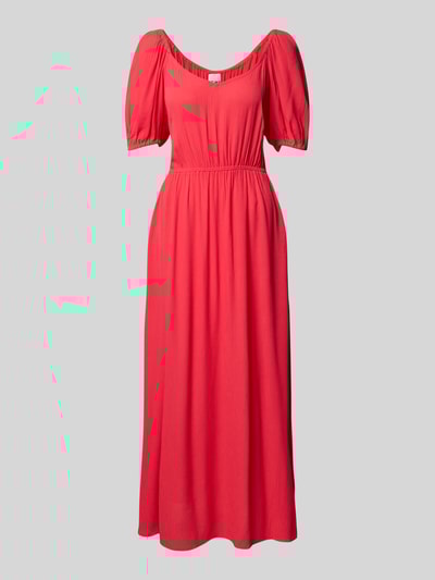 ICHI Midikleid aus Viskose mit V-Ausschnitt Modell 'MARRAKECH' Pink 2