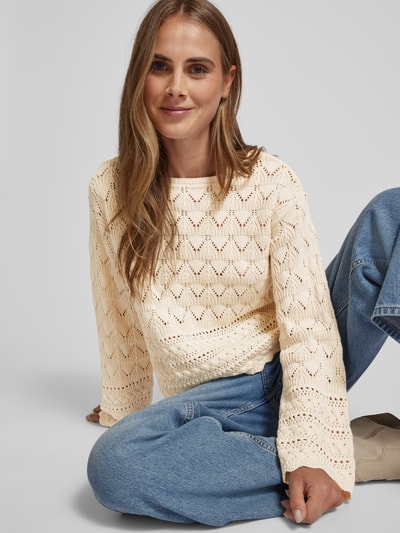 Vero Moda Sweter z dzianiny z długim rękawem Vero Moda  Écru 3