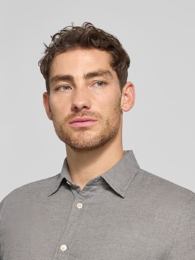 Marc O'Polo Shaped Fit Freizeithemd aus reiner Baumwolle Hellgrau Melange 3