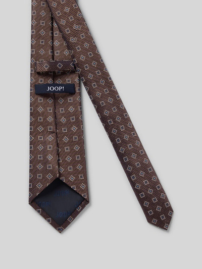 Produktfoto, Krawatte aus Seide im Allover-Look (8 cm) von JOOP! Collection in klassischer Form, braun mit feiner Struktur und Muster.