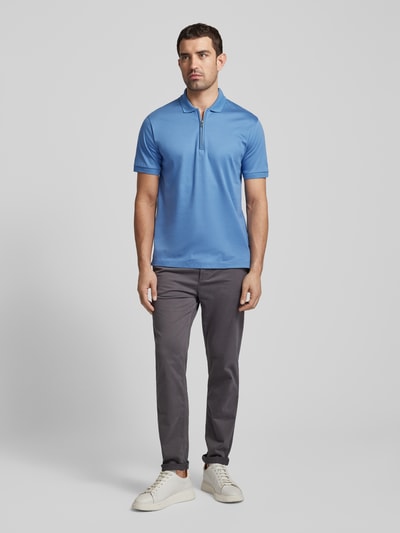 BOSS Slim fit poloshirt met labeldetail, model 'Polston' Bleu - 1