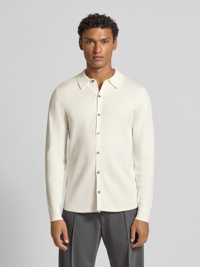 Christian Berg Men Strickjacke mit Knopfleiste Offwhite 4