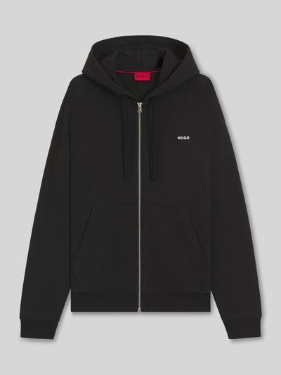 HUGO Relaxed fit sweatjack van puur katoen model 'DAPOZIP' Zwart - 2