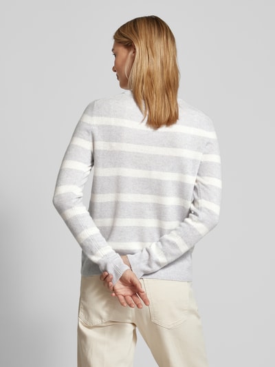 Christian Berg Woman Kaschmirstrickpullover mit Rundhalsausschnitt Mittelgrau Melange 5