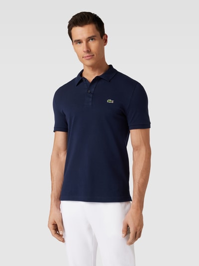 Lacoste Poloshirt met labelstitching Marineblauw - 4