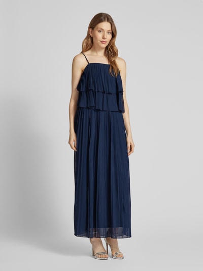 Vila Maxikleid mit Volants Modell 'CHIFFON' Marine 1