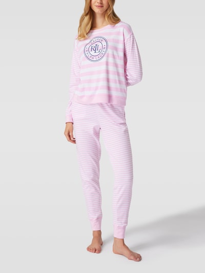 Lauren Ralph Lauren Pyjama mit Label-Print Pink 1