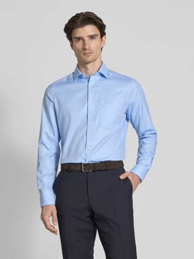 OLYMP Super slim fit zakelijk overhemd met kentkraag Bleu - 4