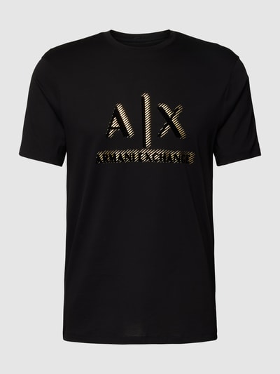 ARMANI EXCHANGE T-shirt z napisem z logo Czarny 2