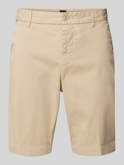 BOSS Slim Fit Shorts mit Gürtelschlaufen Modell 'Slice' Beige 2