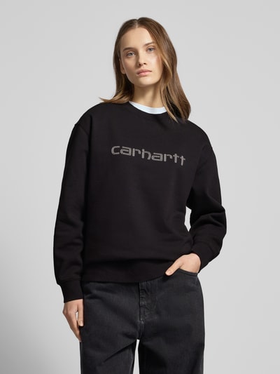 Carhartt Work In Progress Oversized Sweatshirt mit Strasssteinbesatz Modell 'Rivet' Black 4