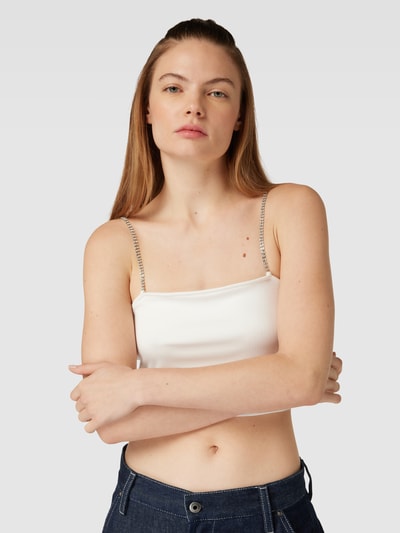 Only Crop Top mit Feinripp Modell 'RHINA' Weiss 3