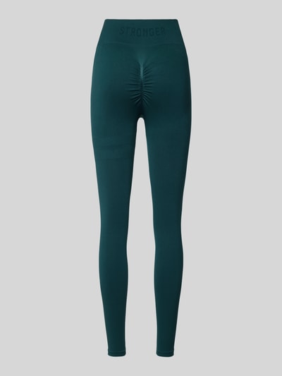 Stronger Sportlegging met labelprint Donkergroen - 3