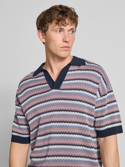 Drykorn Oversized poloshirt met V-hals, model 'LAURENZZO' Rosé - 3