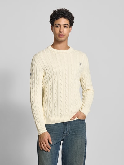 Superdry Slim Fit Pullover in Strick-Optik Ecru 4