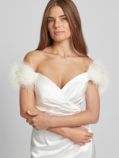 Luxuar Abendkleid in Wickel-Optik Offwhite 3