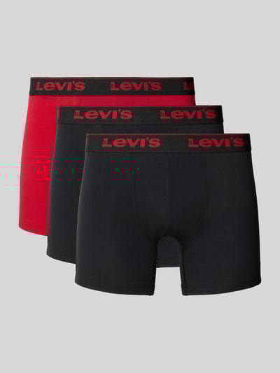 Levi's® Boxershort met logostitching in een set van 3 stuks, model 'Repeat' Zwart - 1
