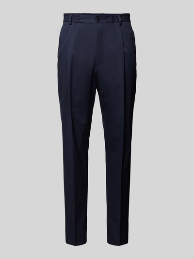 Baldessarini Broek met bandplooien, model 'Caron' Marineblauw - 2