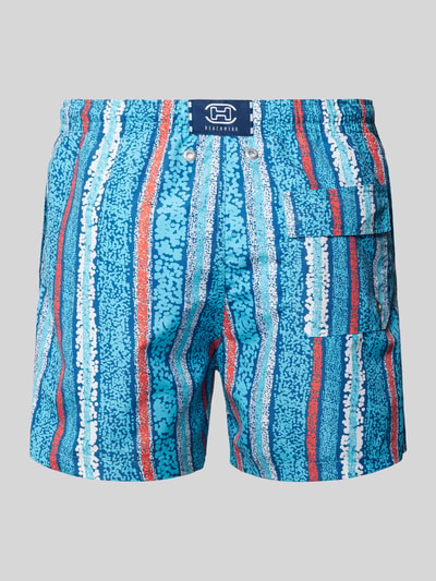 HOM Zwembroek met all-over print, model 'HARRISON' Bleu - 3