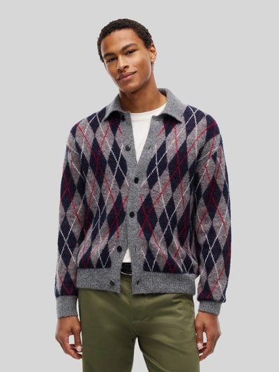 Tommy Hilfiger Strickjacke aus Alpaka mit Hemdkragen Dunkelgrau 4