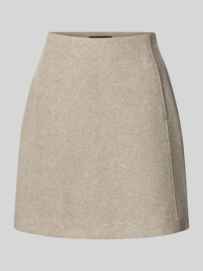 Produktfoto, beiger ausgestellter Mini-Rock mit sichtbarer Nahtstruktur, Modell 'FORTUNEALLISON' von VERO MODA, Damen Mini-Rock