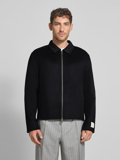 CK Calvin Klein Regular Fit Jacke mit Umlegekragen Modell 'Wool' Black 4