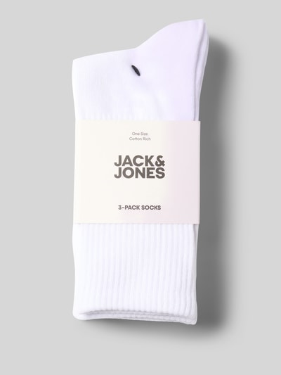 Jack & Jones Socken mit elastischem Rippenbündchen im 3er-Pack Weiss 3