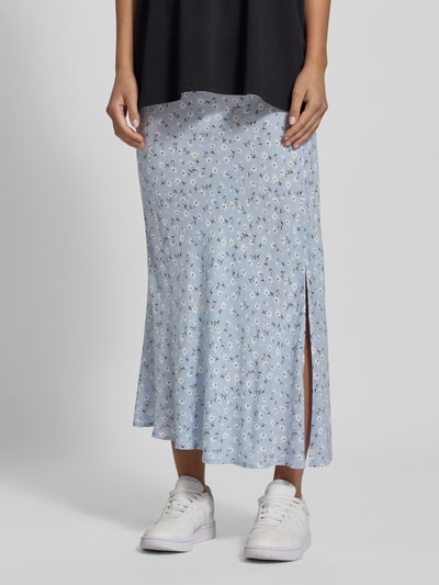 Pieces Ausgestellter Midi-Rock mit Allover-Muster Modell 'NYA' Hellblau 4