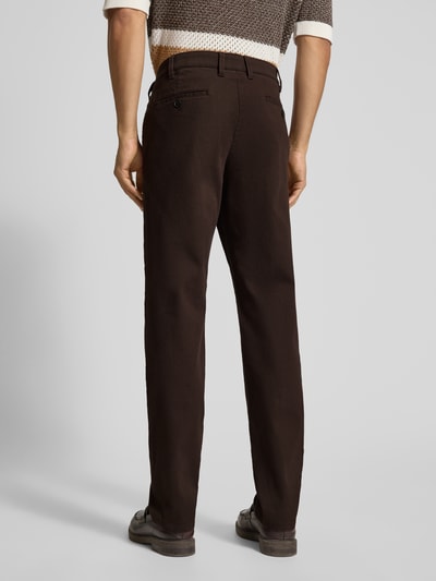 Christian Berg Men Regular fit broek met steekzakken Hazelnoot gemêleerd - 5