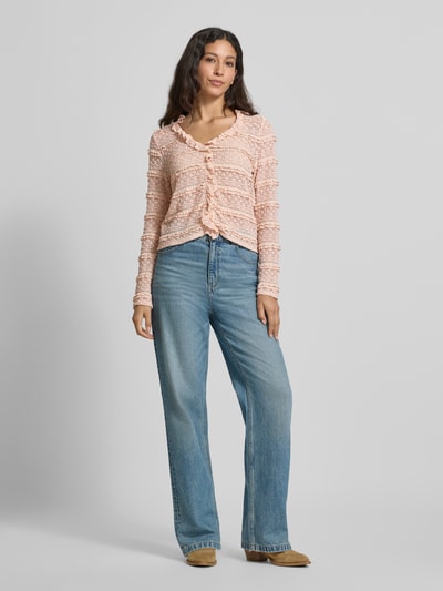 Vero Moda Regular Fit Blusentop aus Baumwoll-Mix Modell 'COCO' Rosa 1