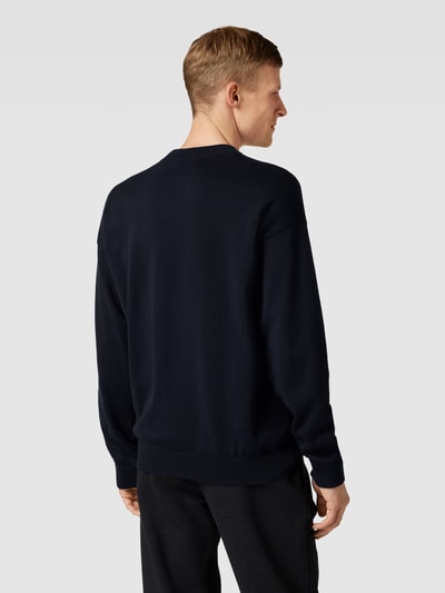 HUGO Gebreide pullover met ronde hals, model 'Swart' Marineblauw - 5